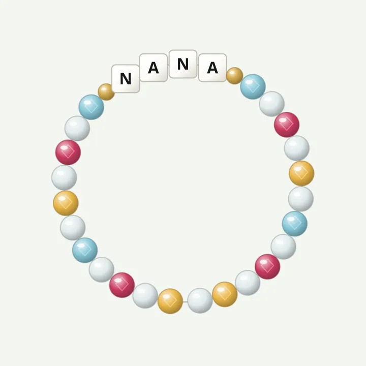 NANA with three grandkids: grandma birthstone bracelet