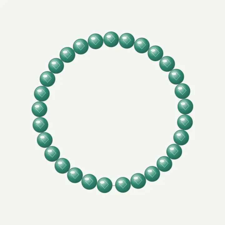 All emerald: emerald-colour bead bracelet design