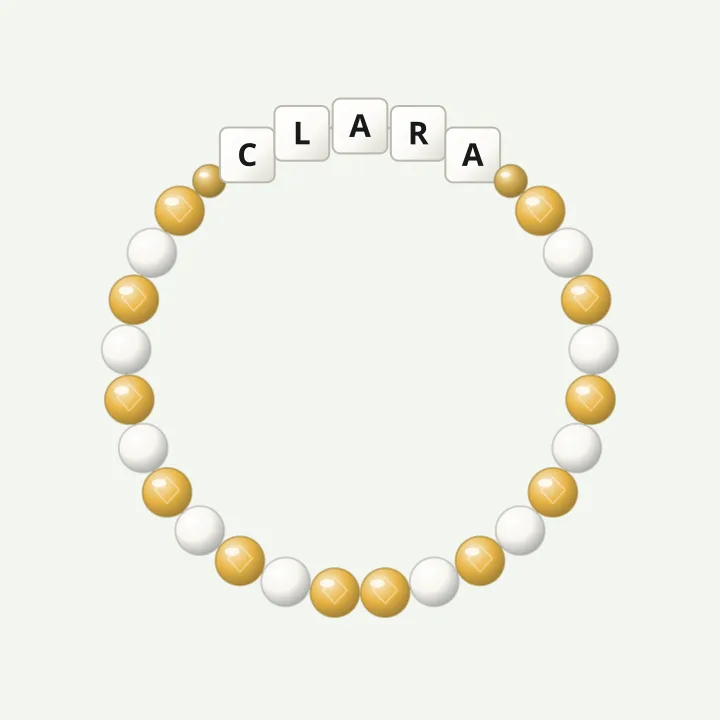 November name bracelet: citrine-colour bead bracelet design