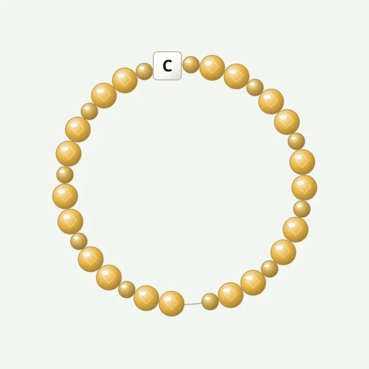 Initial with gold: citrine-colour bead bracelet design