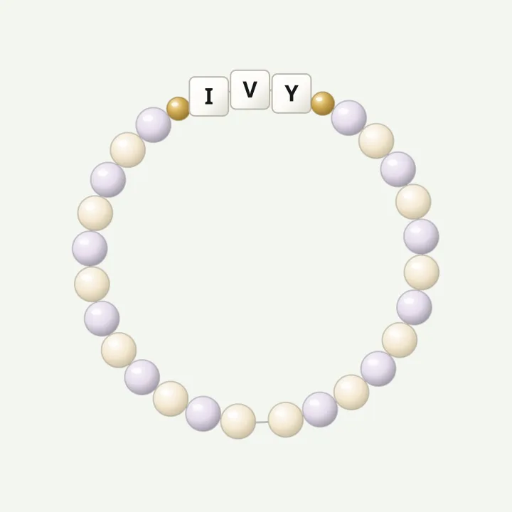 October name bracelet: opal-colour bead bracelet design