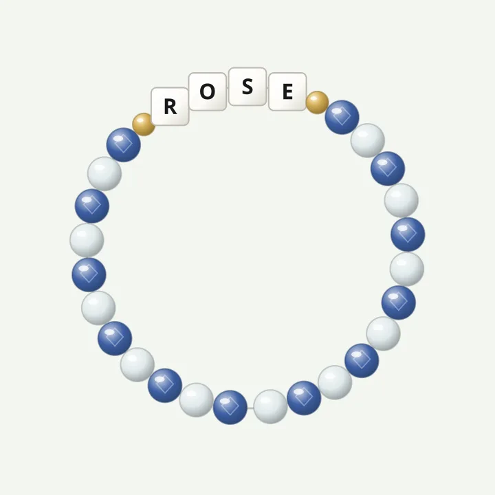 September name bracelet: sapphire-colour bead bracelet design